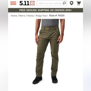 5/11 ridge pants. Kaki color. Size 32/34